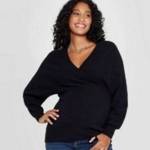 Isabella Maternity Ribbed Wrap Tie Sweater